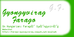 gyongyvirag farago business card